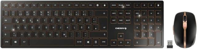Kомплект клавиатура с мишка CHERRY DW 9000 SLIM, Безжичен, UK, Черен/Бронз