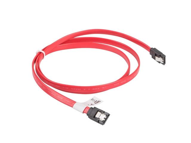 Кабел Lanberg SATA DATA III (6GB/S) F/F cable 100cm metal clips, red