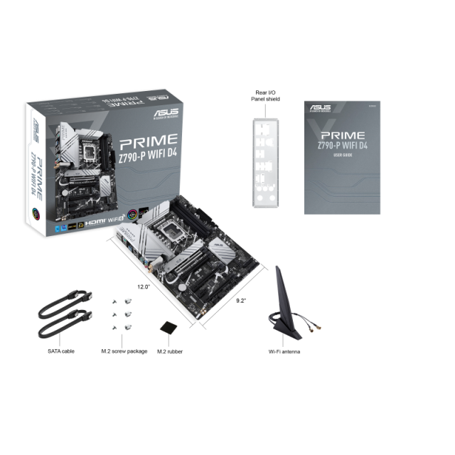 Дънна платка Asus PRIME Z790-P WIFI D4, Z790, LGA1700, DDR4, PCI-E 5.0 (DP/HDMI), Wi-Fi 6, 4x SATA 6Gb/s, 3x M.2, 1x USB Type-C, ATX