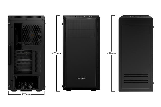 Кутия be quiet! Pure Base 600 Window, 2 x USB 3.2 Type A HD Audio x 1, ATX, черен