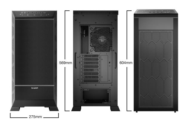 Кутия be quiet! Dark Base Pro 901, 1 x USB 3.2 Gen 2, Type-C 4 x USB 3.2, Type A HD Audio x 1, E-ATX, черен