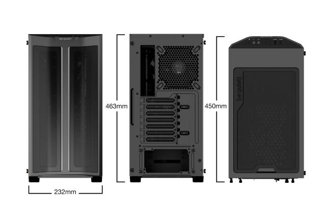 Кутия be quiet!  Pure Base 500 FX, 1 x USB 3.2 Gen 2, Type-C 1 x USB 3.2 Type A, HD Audio x 1, ATX, черен