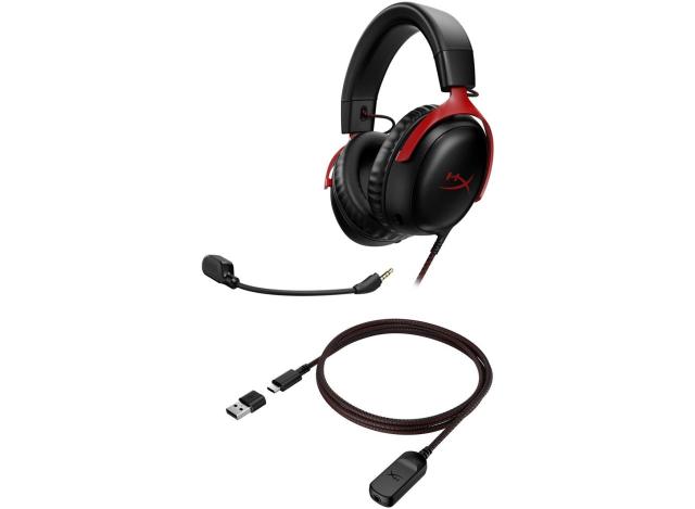 Геймърски слушалки HyperX Cloud III, Микрофон, Черно/Червено