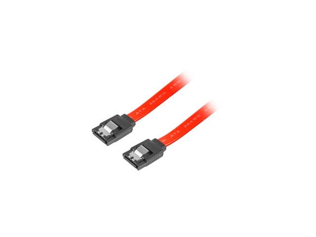 Кабел Lanberg SATA DATA II (3GB/S) F/F cable 50cm metal clips, red