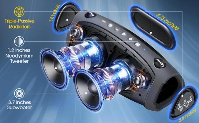 Kолонка мобилна  W-King Bluetooth Speaker - X10 Black- 70W