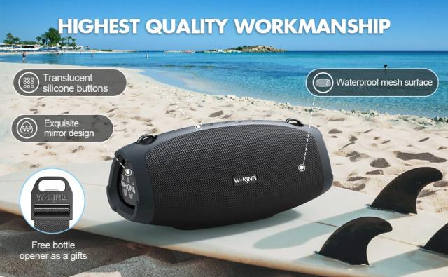 Kолонка мобилна  W-King Bluetooth Speaker - X10 Black- 70W