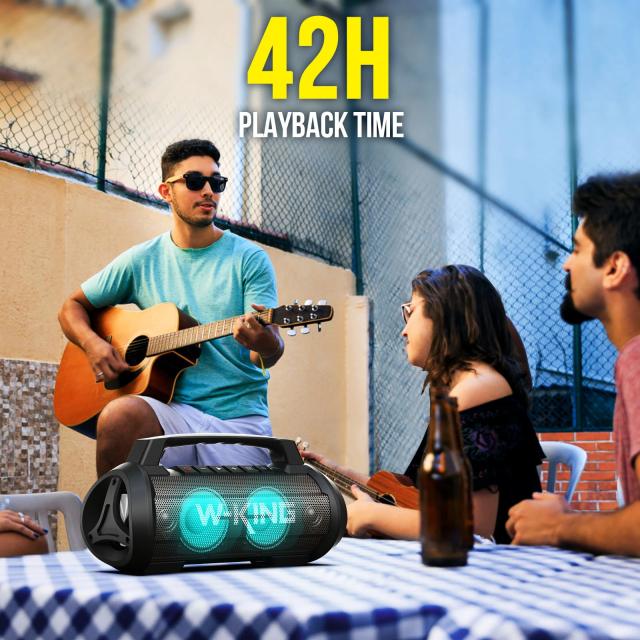 Kолонка мобилна  W-King Bluetooth Speaker - D10 Black - 70W, Karaoke mic input, Light Show