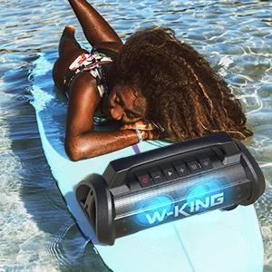Kолонка мобилна  W-King Bluetooth Speaker - D10 Black - 70W, Karaoke mic input, Light Show