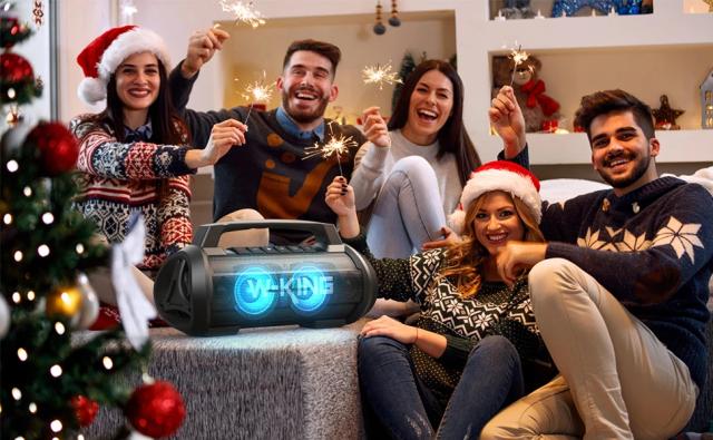 Kолонка мобилна  W-King Bluetooth Speaker - D10 Black - 70W, Karaoke mic input, Light Show