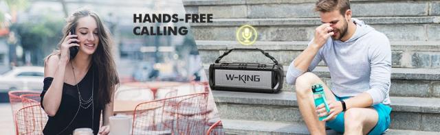 Kолонка мобилна  W-King Bluetooth Speaker - D8 Black - 50W