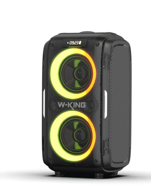 Парти колона W-King Bluetooth arty Speaker - T9 PRO - 120W, 2 x Wireless Microphones, Karaoke