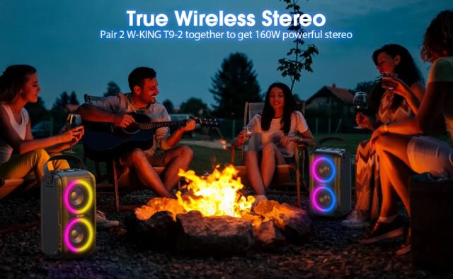 Парти колона W-King Bluetooth Party Speaker - T9 Black - 80W, Wireless Microphone, Karaoke