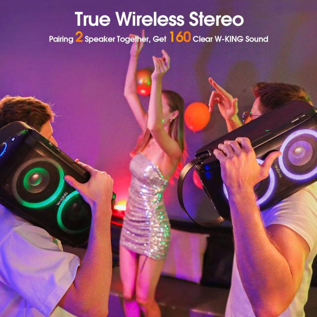 Парти колона W-King Bluetooth Party Speaker - T9 Black - 80W, Wireless Microphone, Karaoke
