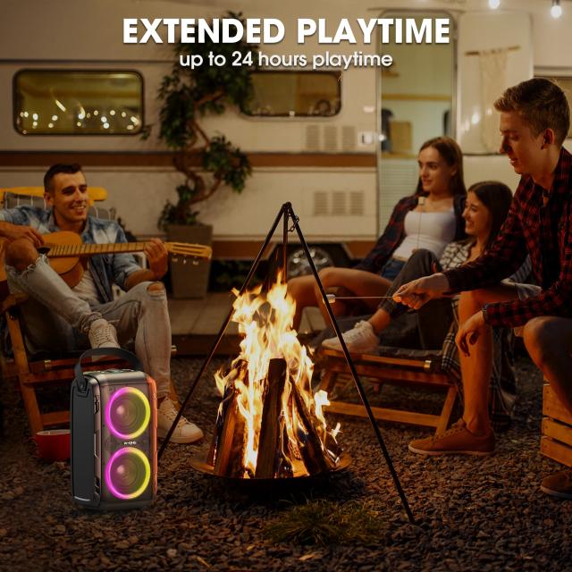 Парти колона W-King Bluetooth Party Speaker - T9 Black - 80W, Wireless Microphone, Karaoke