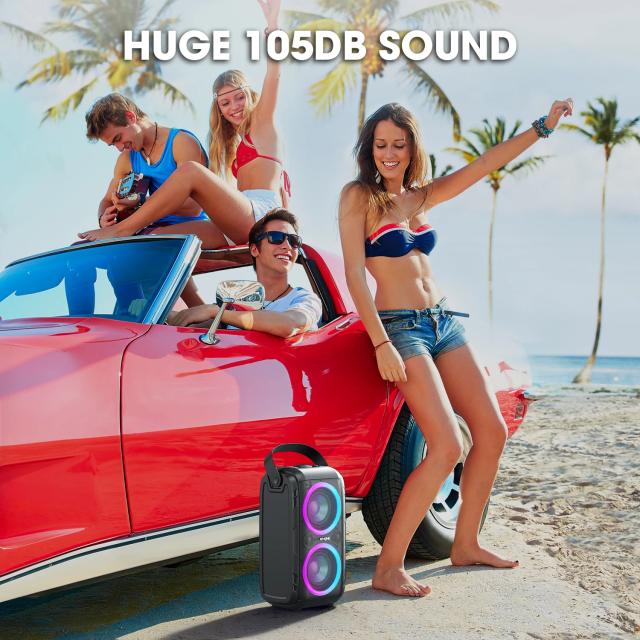 Парти колона W-King Bluetooth Party Speaker - T9 Black - 80W, Wireless Microphone, Karaoke