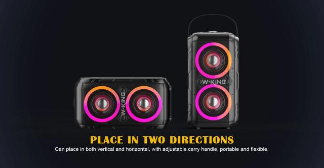 Парти колона W-King Bluetooth Party Speaker - T9 Black - 80W, Wireless Microphone, Karaoke