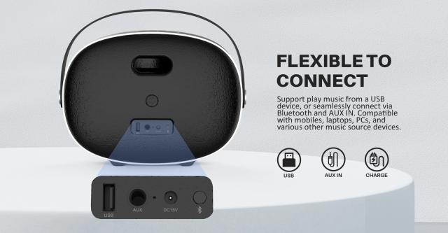 Kолонка мобилна  W-King Bluetooth Speaker - T8 Black - 30W, Deep Bass