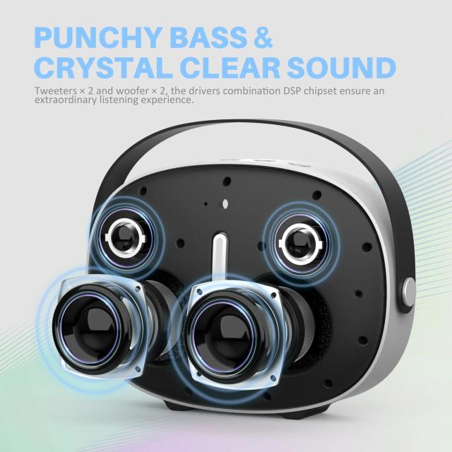 Kолонка мобилна  W-King Bluetooth Speaker - T8 Black - 30W, Deep Bass