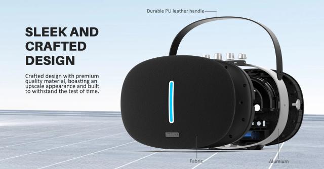 Kолонка мобилна  W-King Bluetooth Speaker - T8 Black - 30W, Deep Bass
