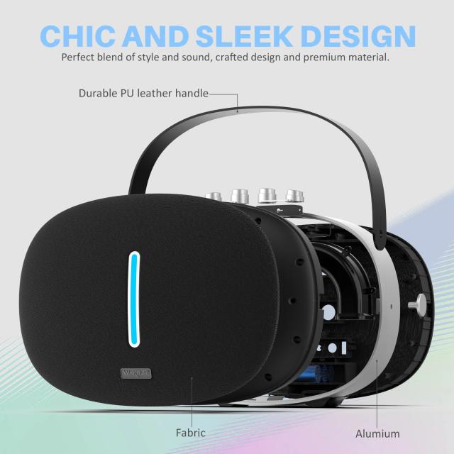 Kолонка мобилна  W-King Bluetooth Speaker - T8 Black - 30W, Deep Bass