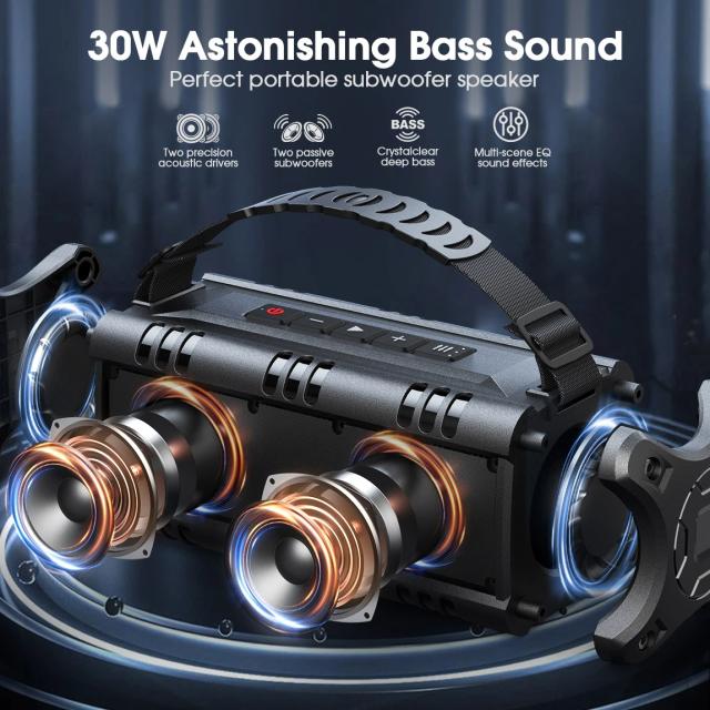 Kолонка мобилна  W-King Bluetooth Speaker - D8 Mini Black - 30W