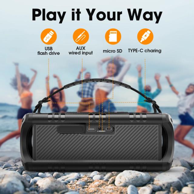 Kолонка мобилна  W-King Bluetooth Speaker - D8 Mini Black - 30W