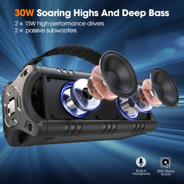 Kолонка мобилна  W-King Bluetooth Speaker - D8 Mini Black - 30W