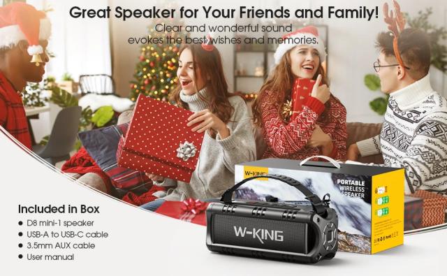 Kолонка мобилна  W-King Bluetooth Speaker - D8 Mini Black - 30W