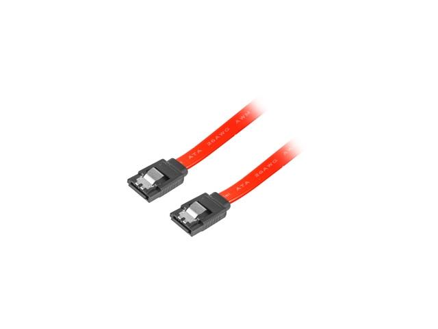 Кабел Lanberg SATA DATA III (6GB/S) F/F cable 30cm metal clips, red