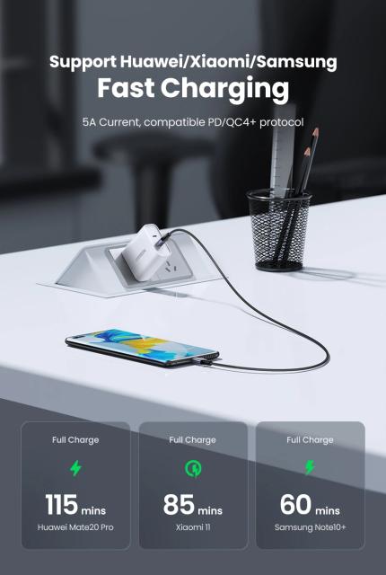 Кабел Ugreen USB 2.0 Type-C М/М US535, 240W, 5А, 2m