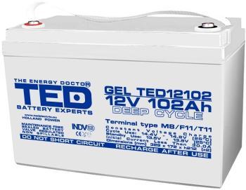 Оловна Гелова Батерия за соларни системи 12V / 102Ah - 330/ 173/ 220 mm  AGM  TED ELECTRIC