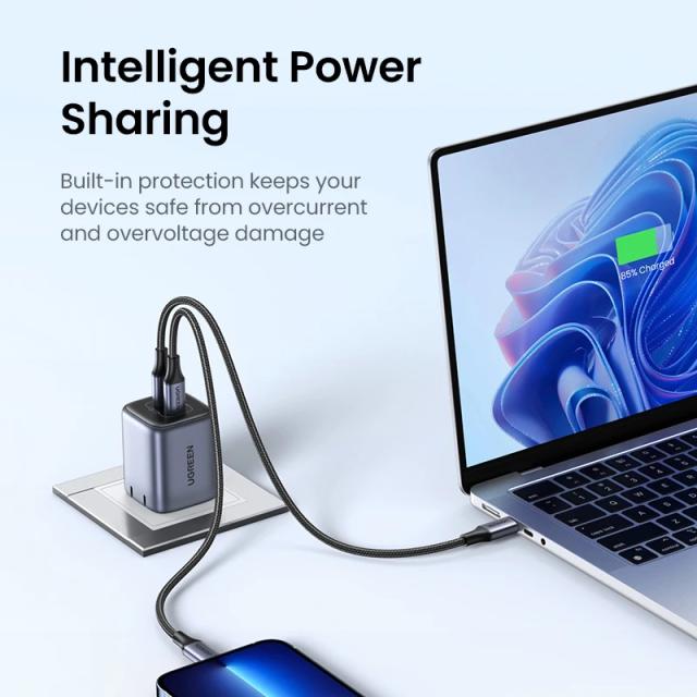 Универсално зарядно за стена Ugreen Charger Wall GaN 45W CD294 Grey - 90573