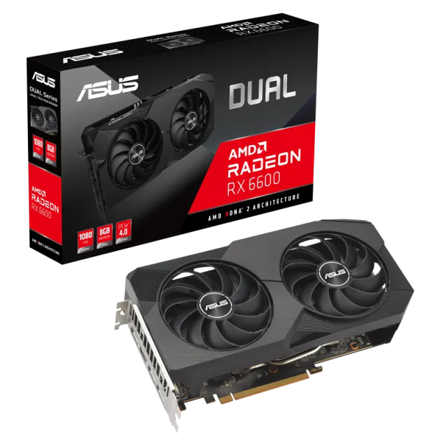 Видео карта ASUS DUAL RX 6600 8GB GDDR6, 128-bit, HDMI, 3xDP, V2