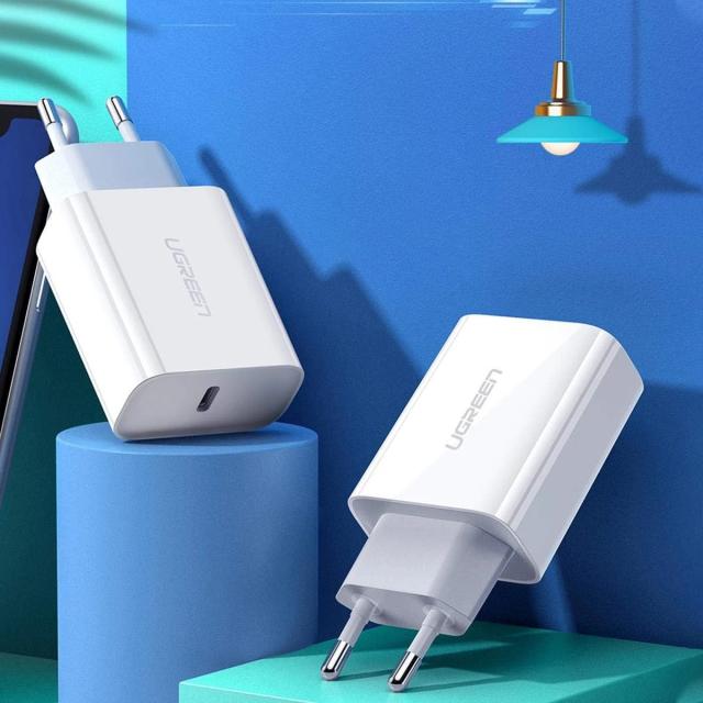 Бързо зарядно Ugreen Fast Charger Wall - QC, PD3.0 Type-C, 20W CD137 White - 60450