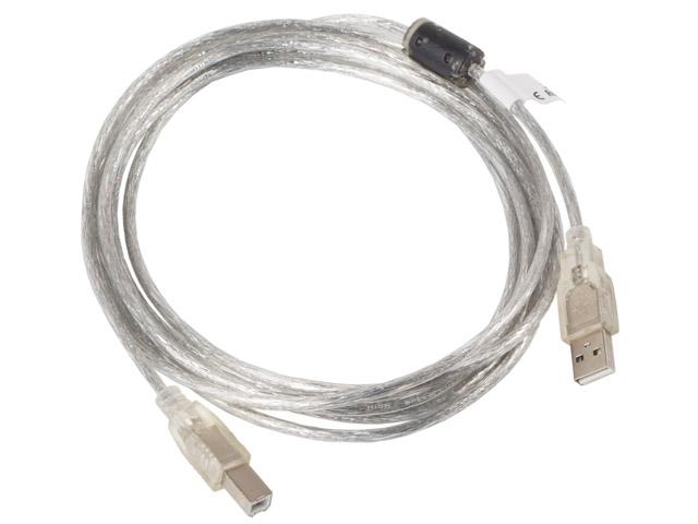 Кабел Lanberg  USB-A (M) -> USB-B (M) 2.0 cable 3m, transparent ferrite