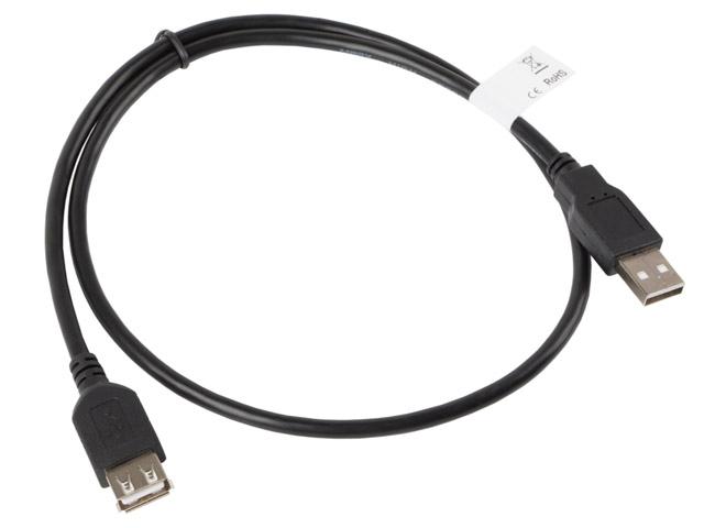 Кабел Lanberg extension cable USB 2.0 AM-AF, 70cm, black