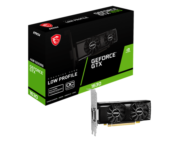 Видео карта MSI GTX1630 4GT LP OC, 64-bit, DVI, HDMI, DP