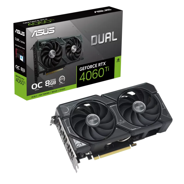 Видео карта ASUS DUAL RTX4060 Ti OC 8GB DDR6, 128-bit, HDMI, 3xDP