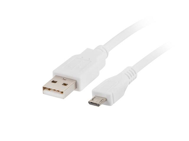 Кабел Lanberg USB MICRO-B (M)  ->  USB-A (M) 2.0 cable 0.3m, white