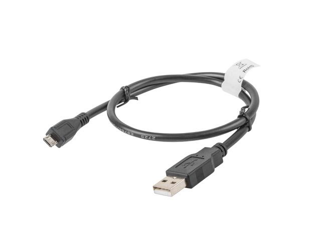 Кабел Lanberg USB MICRO-B (M)  ->  USB-A (M) 2.0 cable 0.5m, black