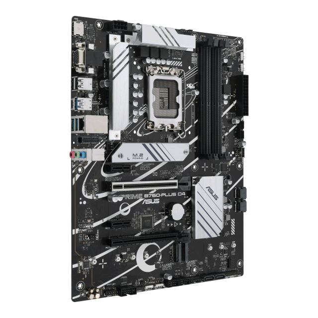 Дънна платка ASUS PRIME B760-PLUS D4 B760, LGA1700, 4xDDR4, PCI-E 5.0, (DP/HDMI/VGA), 4x SATA 6Gb/s, 3x M.2, 1x USB 3.2 Type-C, ATX