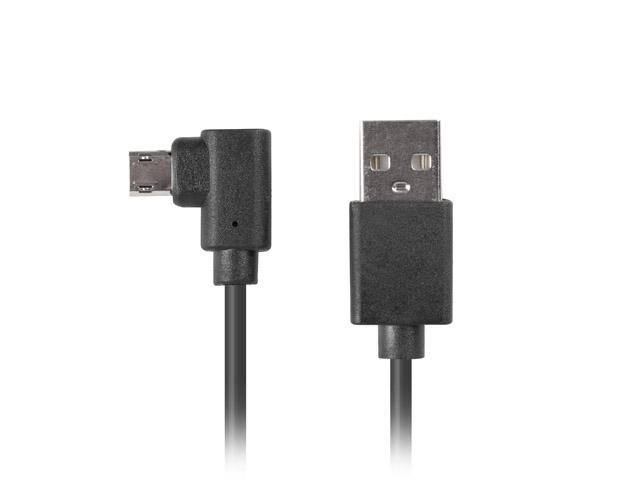 Кабел Lanberg USB MICRO-B (M)  ->  USB-A (M) 2.0 cable 1.8m angled left/right micro easy-USB, black