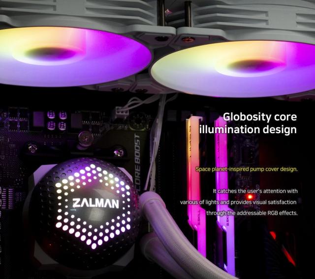 Охладител за процесор Zalman Water Cooling ALPHA 36 WHITE, Addressable RGB, LGA1700/AM5