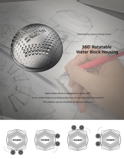 Охладител за процесор Zalman Water Cooling ALPHA 28 BLACK, Addressable RGB, LGA1700/AM5