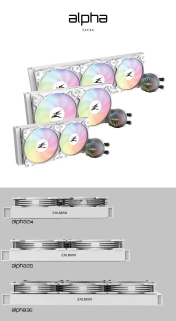 Охладител за процесор Zalman Water Cooling ALPHA 24 WHITE, Addressable RGB, LGA1700/AM5