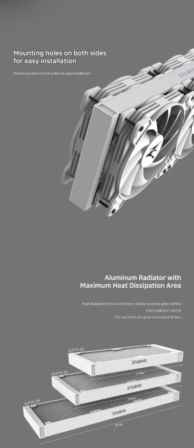 Охладител за процесор Zalman Water Cooling ALPHA 24 WHITE, Addressable RGB, LGA1700/AM5