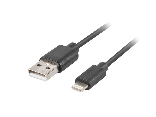 Кабел Lanberg LIGHTNING(M) ->  USB-A (M) cable 1m, black