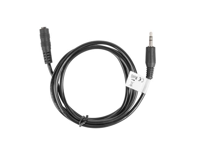 Кабел Lanberg extension cable mini jack 3.5mm M/F 3 pin 1.5m, black