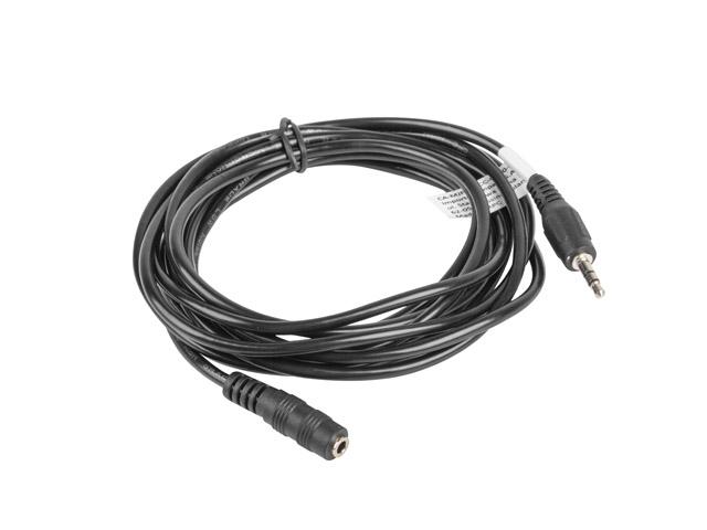 Кабел Lanberg extension cable mini jack 3.5mm M/F 3 pin 3m, black