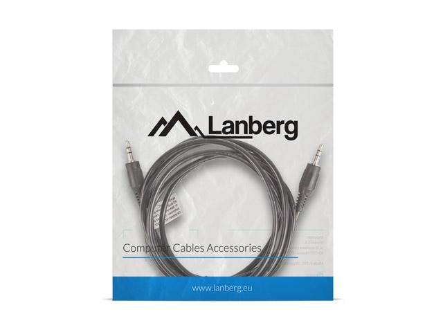 Кабел Lanberg mini jack 3.5mm M/M 3 pin cable 2m, black